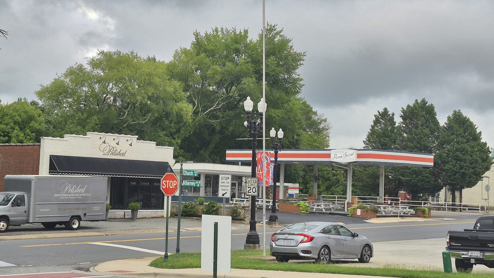 Church St and Killarney Ave corner near Polished Event Design and Pump Social, Concord NC